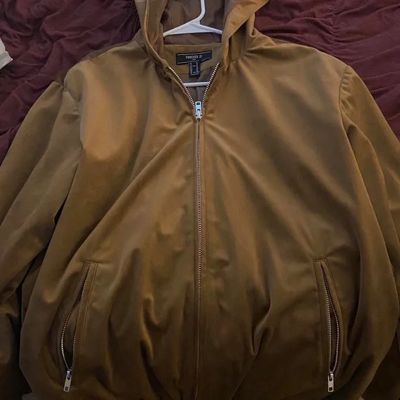 Brown indie soft fuzzy longsleeve hipster hoodie brown zip up y2k vintage jacket - Picture 12 of 15